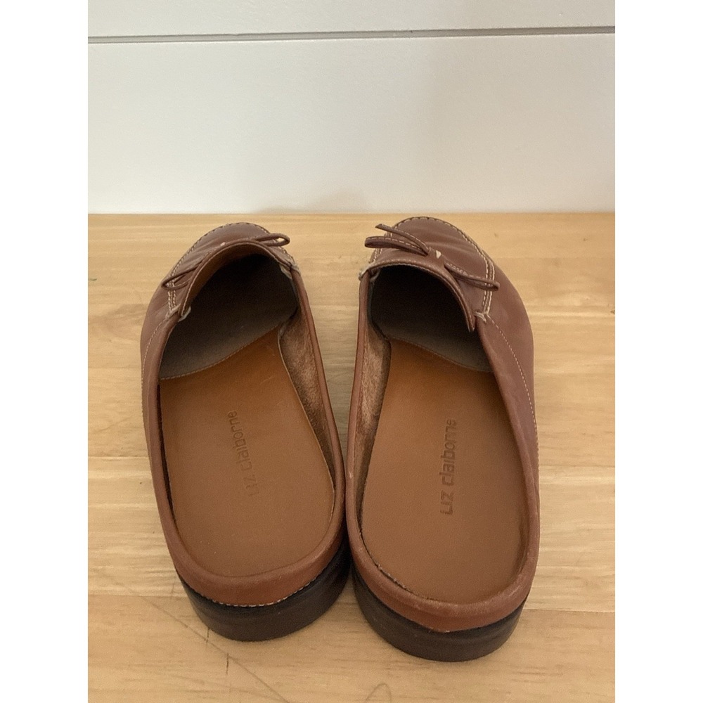 Vintage Liz Claiborne Leather Loafers Size 8.5 Brown Slip On Preppy Classic - Picture 6 of 8